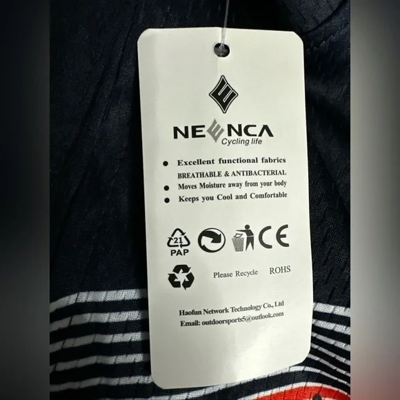 Neenca Cycling Jersey Short Sleeve Men's Blue White Full Zip Small - Picture 6 of 6